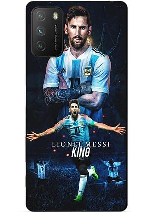Силіконовий бампер чохол для xiaomi poco m3 з малюнком messi