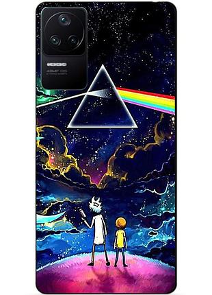 Силиконовый бампер чехол для xiaomi poco f4 с рисунком рик и морти rick and morty