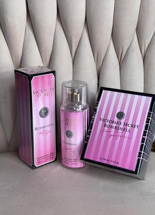Набір шлейфовий victoria’s secret bombshell 3в1💗парфуми 100 мл+спрей міст для тіла+лосьйон для тіла