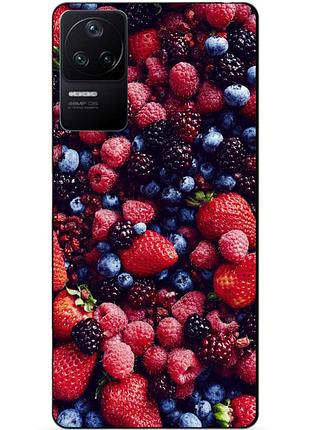 Силіконовий бампер чохол для xiaomi poco f4 з малюнком ягоди