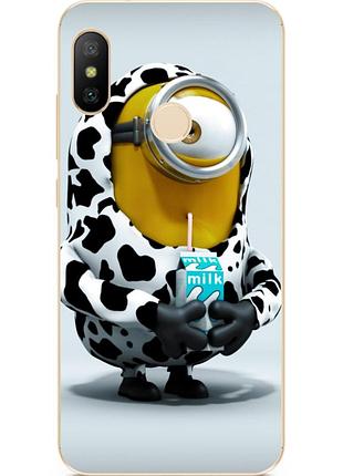 Силиконовый чехол для huawei p smart plus с рисунком миньон с молоком