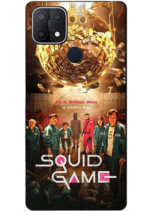 Силиконовый бампер чехол для oppo a15/a15s с картинкой игра в кальмара
