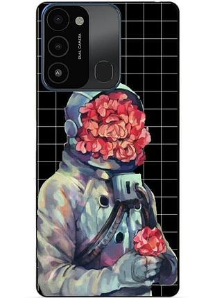 Силіконовий бампер чохол для tecno spark go 2022/spark 8c з малюнком скафандр