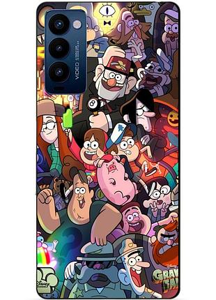 Силиконовый бампер чехол для tecno camon 18p с картинкой gravity falls