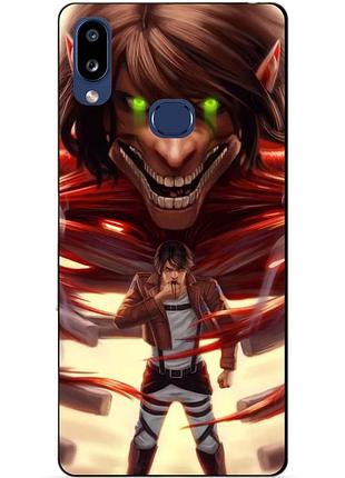 Силиконовый бампер чехол для samsung a10s galaxy a107f с аниме attack on titan