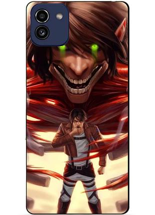 Силіконовий бампер чохол для samsung a03 з малюнком attack on titan