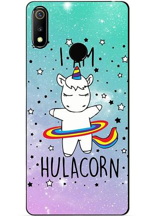 Силиконовый чехол бампер для realme 3 с рисунком единорог