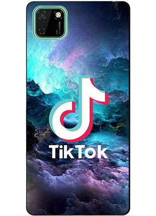 Силиконовый чехол бампер для huawei y5p с рисунком tik tok