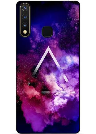 Силиконовый бампер чехол для vivo y19 с рисунком космос