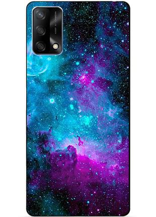 Силиконовый бампер чехол для oppo a74 с рисунком галактика