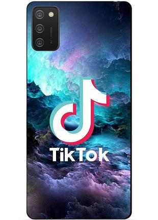 Силиконовый бампер чехол для samsung a02s с рисунком tik tok