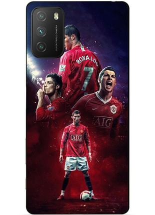 Силіконовий бампер чохол для xiaomi poco m3 з малюнком ronaldo mu