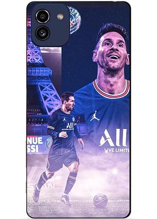 Силіконовий бампер чохол для samsung a03 з картинкою messi psg