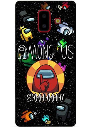 Силиконовый бампер чехол для samsung j6 plus 2018 galaxy j610 с рисунком among us