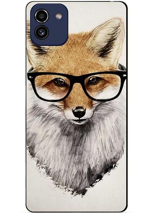 Силіконовий бампер чохол для samsung a03 з малюнком лиса