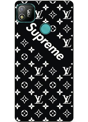 Силіконовий бампер чохол для tecno pop 4 з малюнком supreme