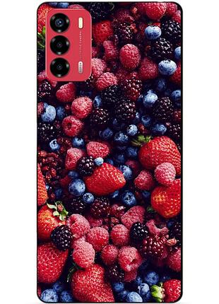 Силиконовый бампер чехол для zte blade v40 vita с рисунком ягоды