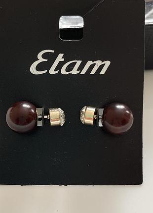 Пусеты двусторонние от etam, с кристаллом