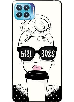 Силіконовий бампер чохол для oppo reno 4 lite з малюнком girl boss