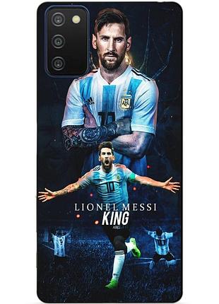 Силиконовый бампер чехол для samsung a03s с рисунком messi