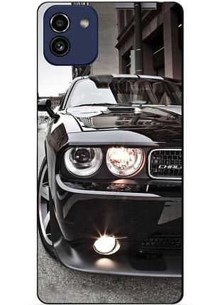 Силиконовый бампер чехол для samsung a03 с рисунком dodge