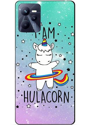 Силиконовый чехол бампер для realme c35 с рисунком единорог