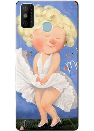 Силіконовий бампер чохол для tecno spark 6 go з малюнком мерлін монро гапчинська