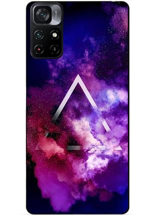 Силиконовый бампер чехол для xiaomi poco m4 pro 5g с рисунком космос
