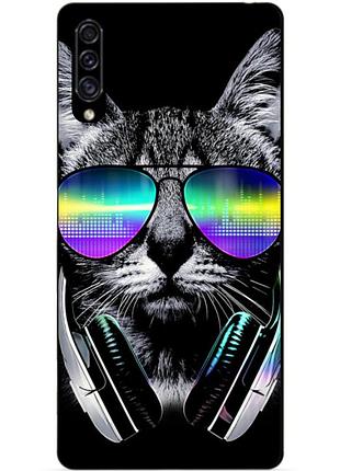 Силиконовый бампер чехол для samsung a30s 2019 galaxy a307f с рисунком музыкальный кот