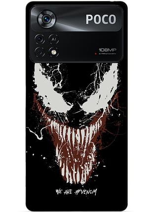 Силиконовый бампер чехол для xiaomi poco x4 pro 5g с рисунком веном