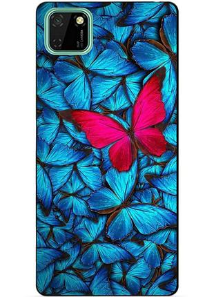Силиконовый чехол бампер для huawei y5p с рисунком мотыльки