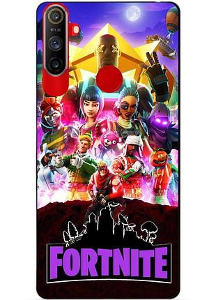 Силиконовый чехол бампер для realme c3 с рисунком fortnite