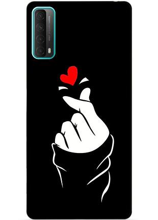 Силиконовый бампер чехол для huawei p smart 2021 с рисунком знак любви