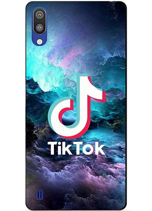 Силиконовый бампер чехол для samsung m10 2019 с рисунком tik tok