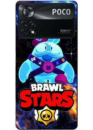 Силиконовый бампер чехол для xiaomi poco x4 pro 5g космический бравл герои скуик