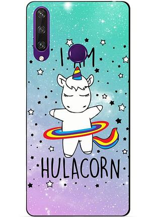 Силиконовый чехол бампер для huawei y6p с рисунком единорог
