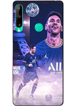 Силиконовый чехол бампер для huawei p40 lite e с рисунком messi psg
