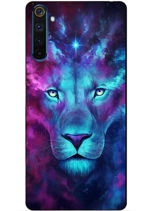 Силиконовый чехол бампер для realme 6 pro с рисунком космический лев