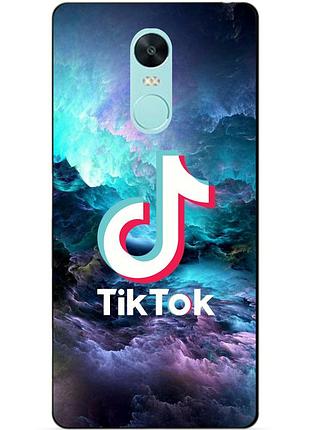 Силиконовый бампер чехол для xiaomi redmi note 4x с рисунком tik tok