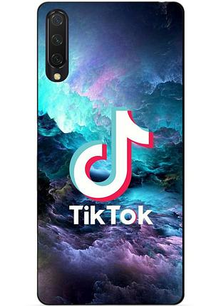 Силиконовый бампер чехол для xiaomi mi 9 с рисунком tik tok