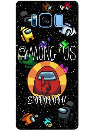 Силиконовый бампер чехол для samsung s8 рисунком among us