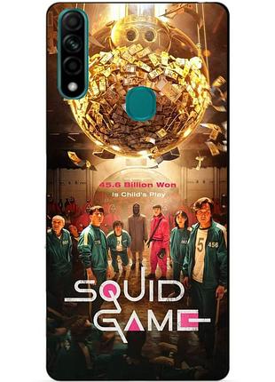 Силиконовый бампер чехол для oppo a31 с картинкой игра в кальмара