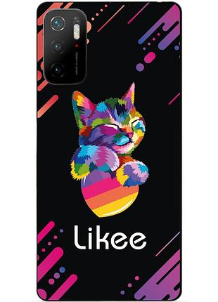Силиконовый бампер чехол для xiaomi poco m3 pro с рисунком likee