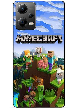 Силіконовий бампер чохол для xiaomi poco x5 5g з малюнком minecraft майнкрафт