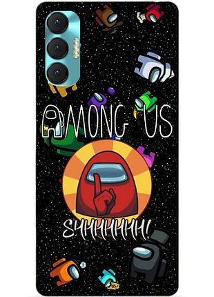 Силиконовий бампер чохол для tecno spark 8p з рисунком among us