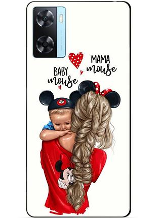 Силіконовий бампер чохол для oppo a57s з малюнком мама та малюк