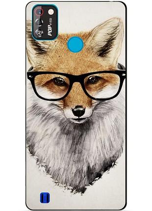 Силіконовий бампер чохол для tecno pop 4 pro з малюнком лисиця