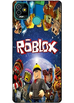 Силіконовий бампер чохол для tecno pop 5 (bd2) з малюнком роблокс