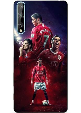 Силіконовий чохол бампер для huawei p smart s з малюнком ronaldo mu