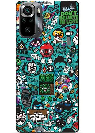 Силиконовый бампер чехол для xiaomi poco m5s с рисунком стикеры